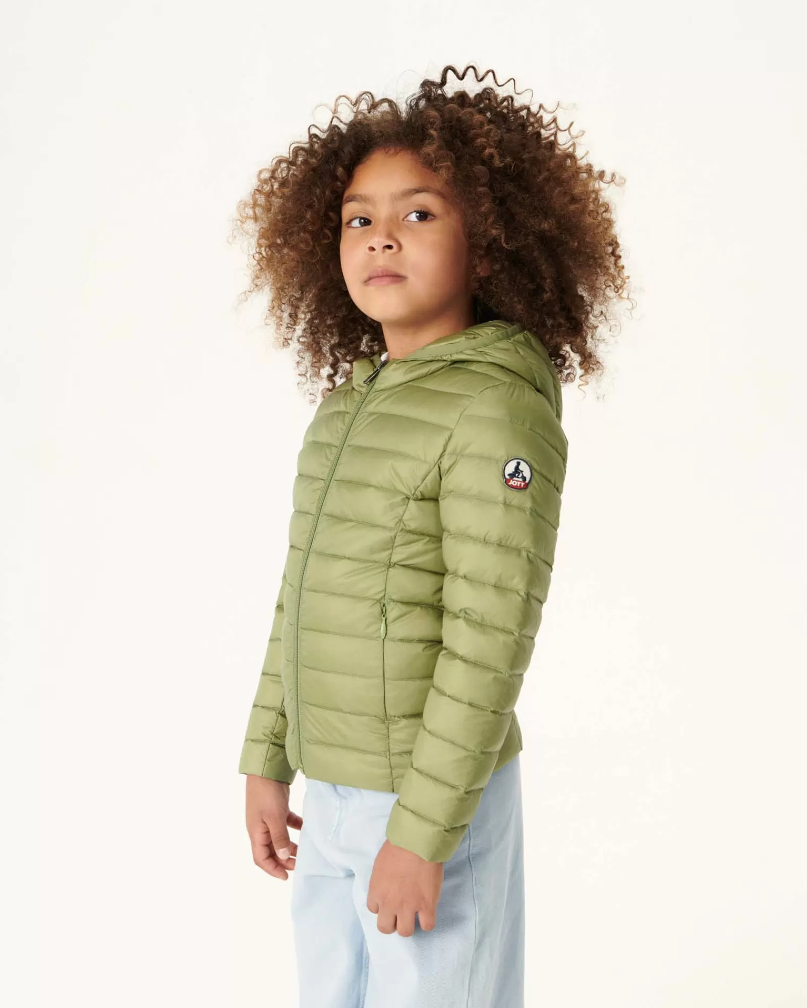 Outlet JOTT Doudoune Legere A Capuche Enfant Kaki Clair Carla 247 Bush