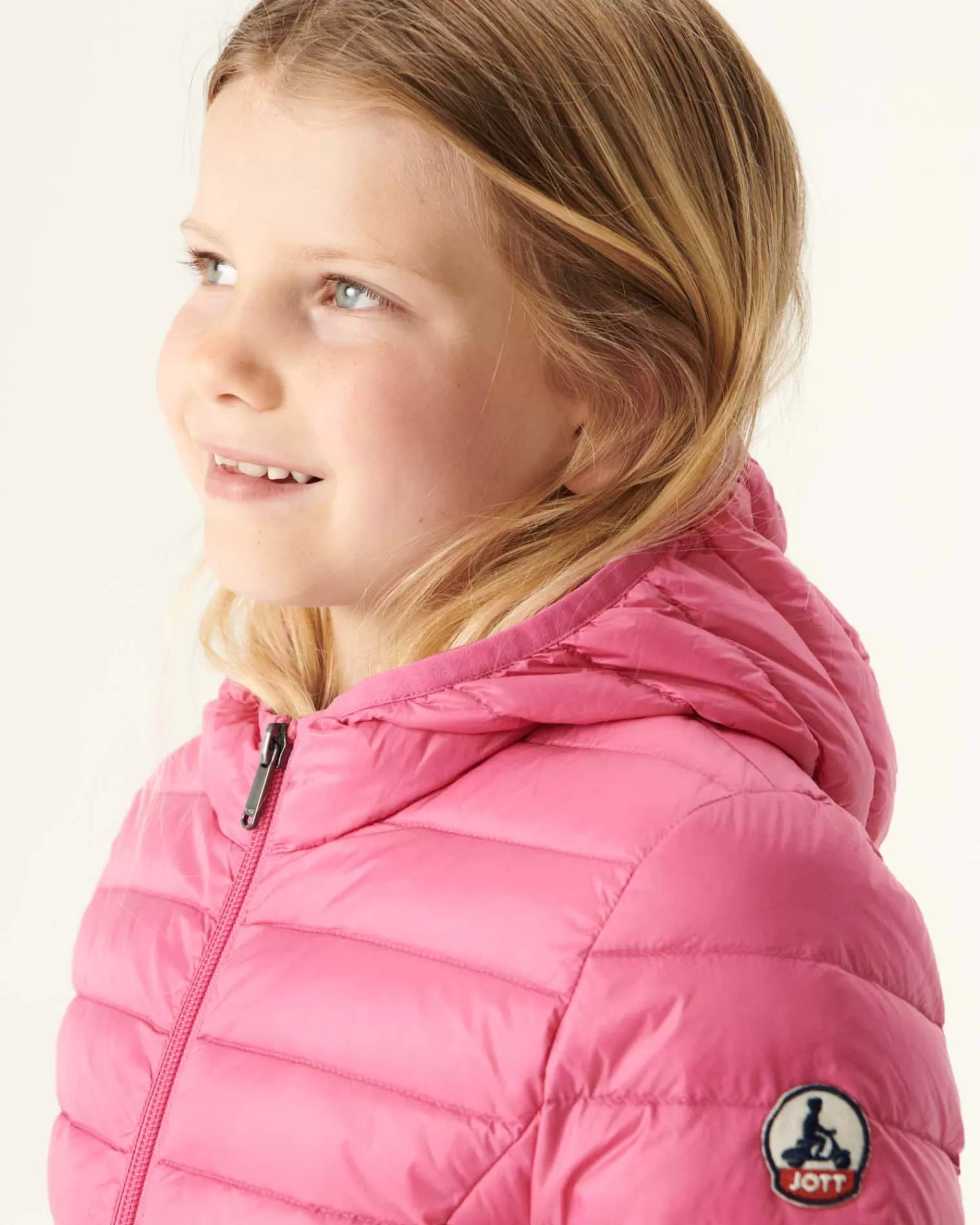 Clearance JOTT Doudoune Legere A Capuche Enfant Rose Intense Carla 457 Wild Rose