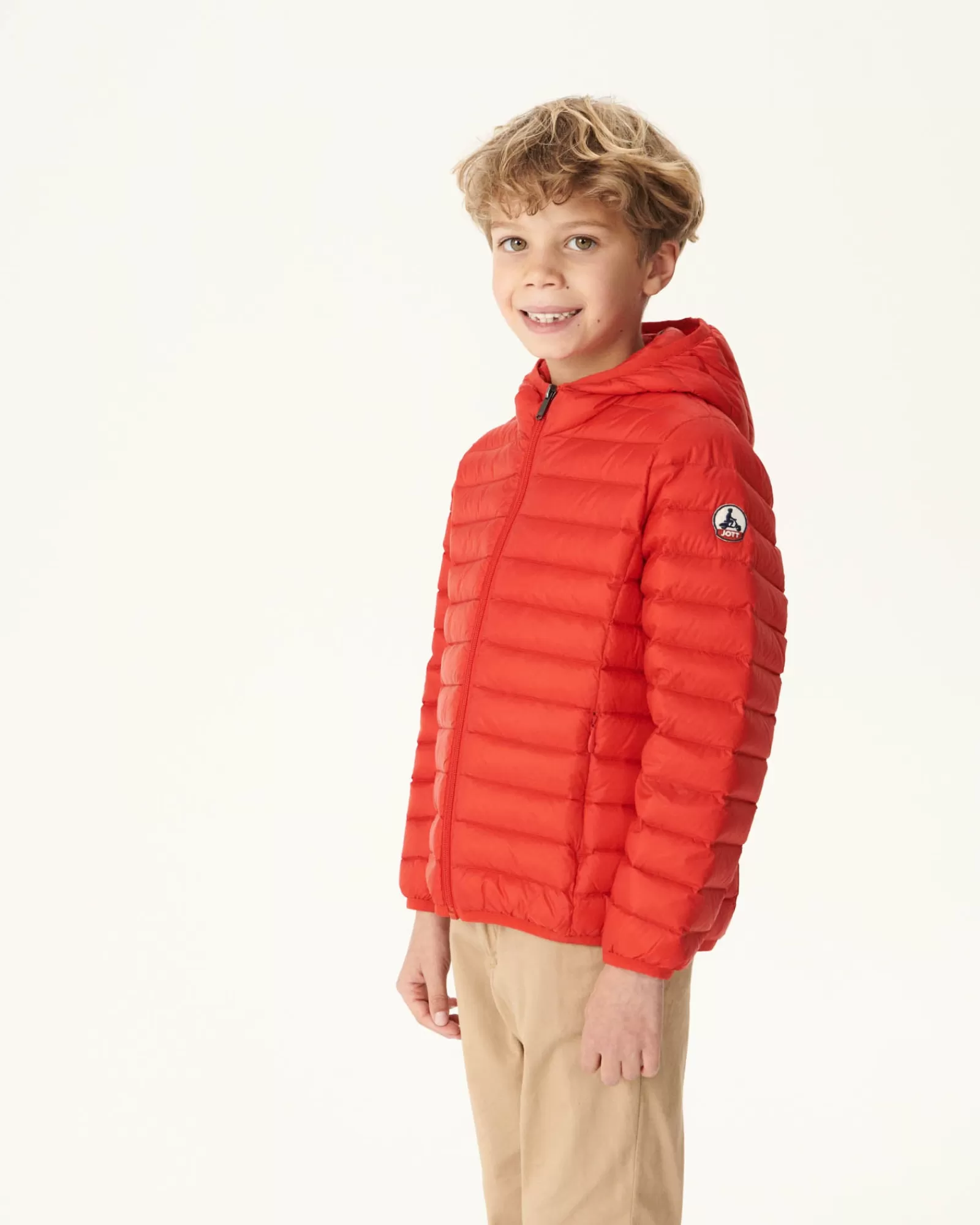 Flash Sale JOTT Doudoune Legere A Capuche Enfant Rouge Vif Hugo 318 Fire Red