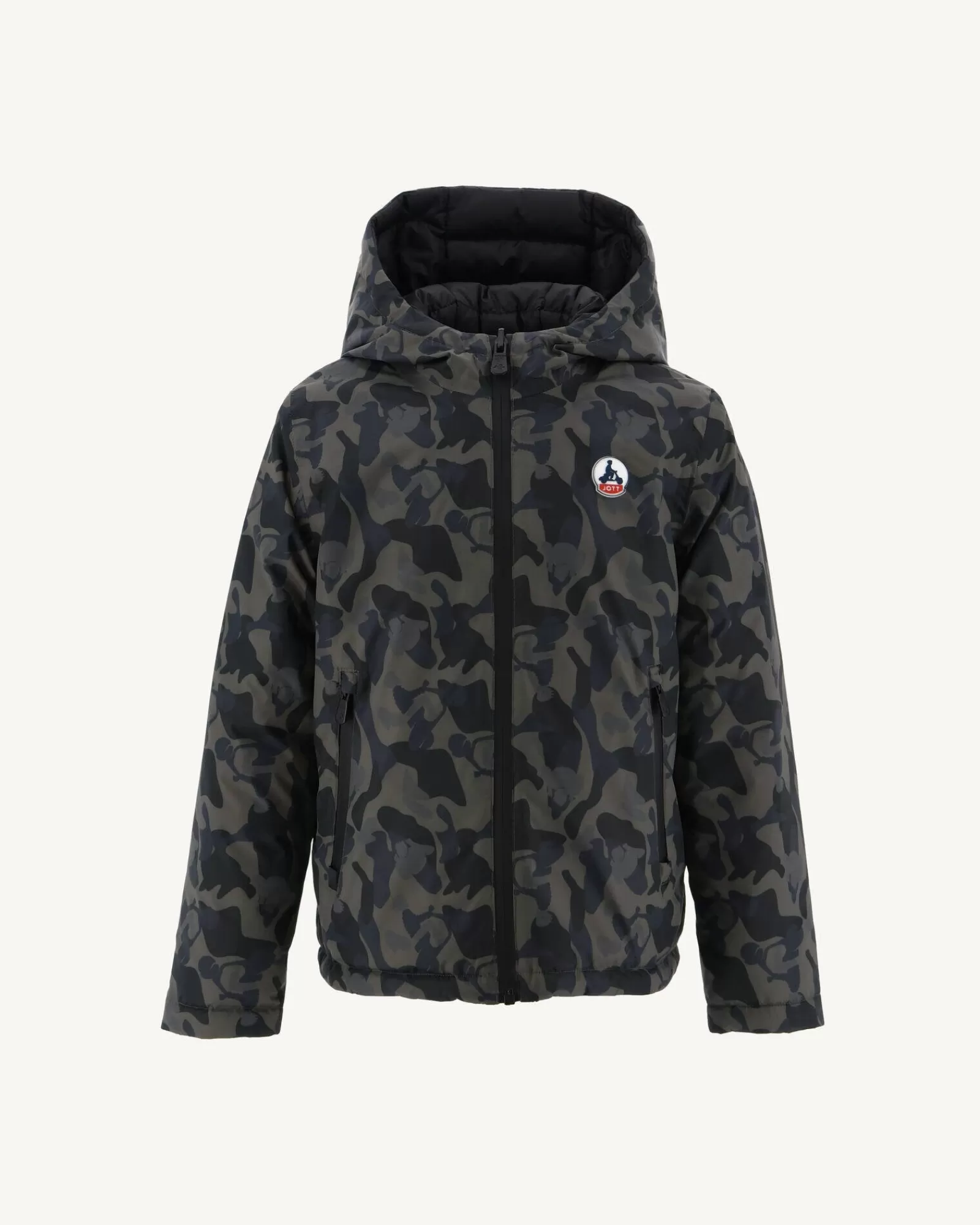 Fashion JOTT Doudoune Reversible A Capuche Enfant Print Militaire/Noir Zurich 278 Print Militaire/Noir