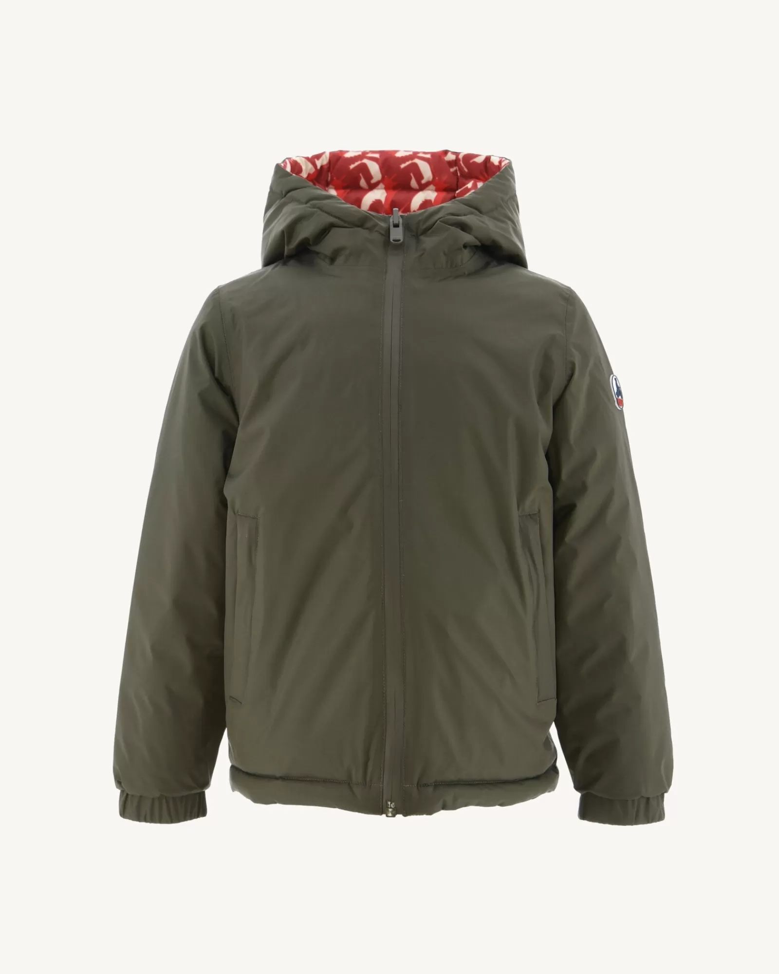 Hot JOTT Doudoune Reversible Army/Monogram Rouge Vif Enfant Zurich 2553 Army/Monogram Fire Red