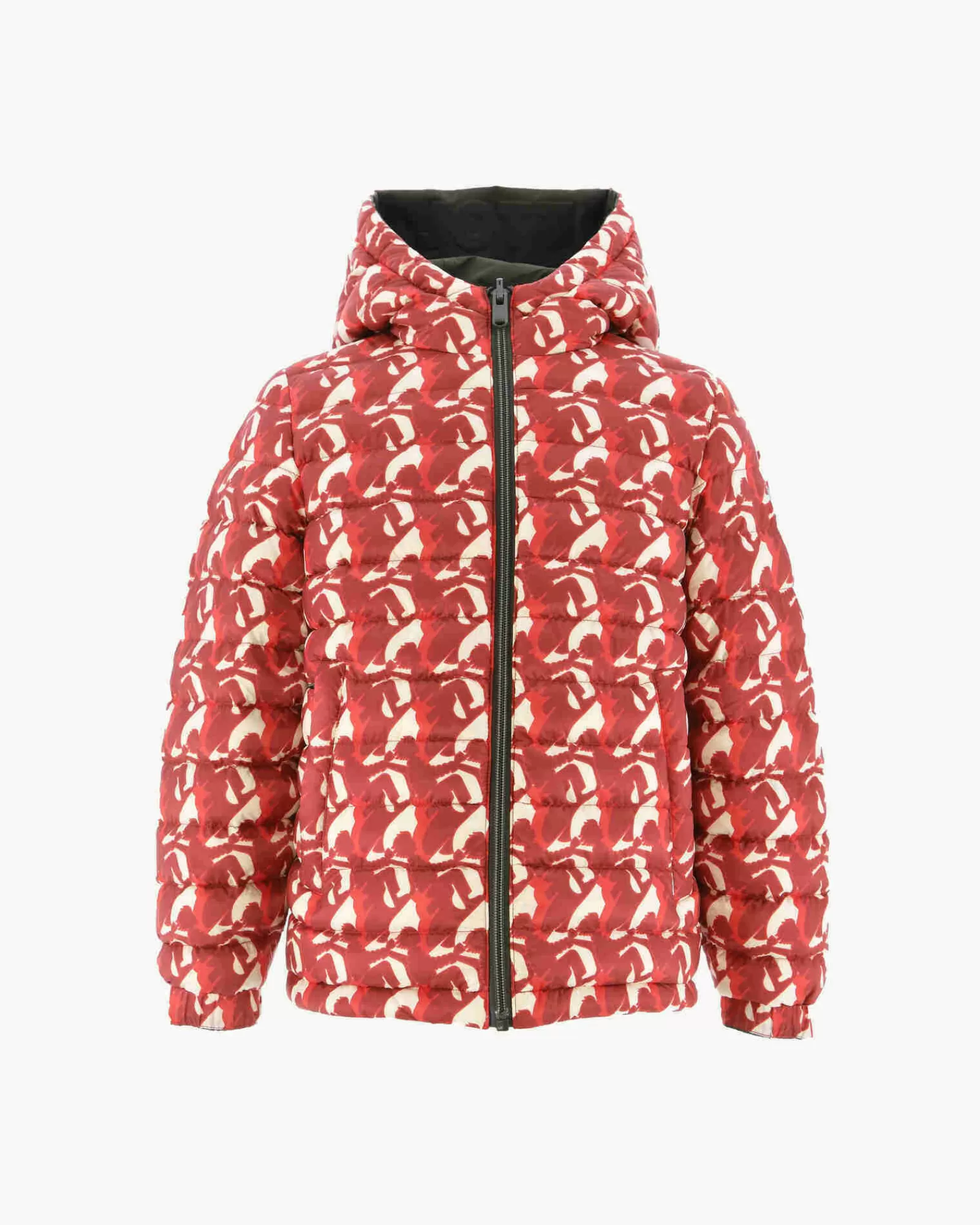 Hot JOTT Doudoune Reversible Army/Monogram Rouge Vif Enfant Zurich 2553 Army/Monogram Fire Red