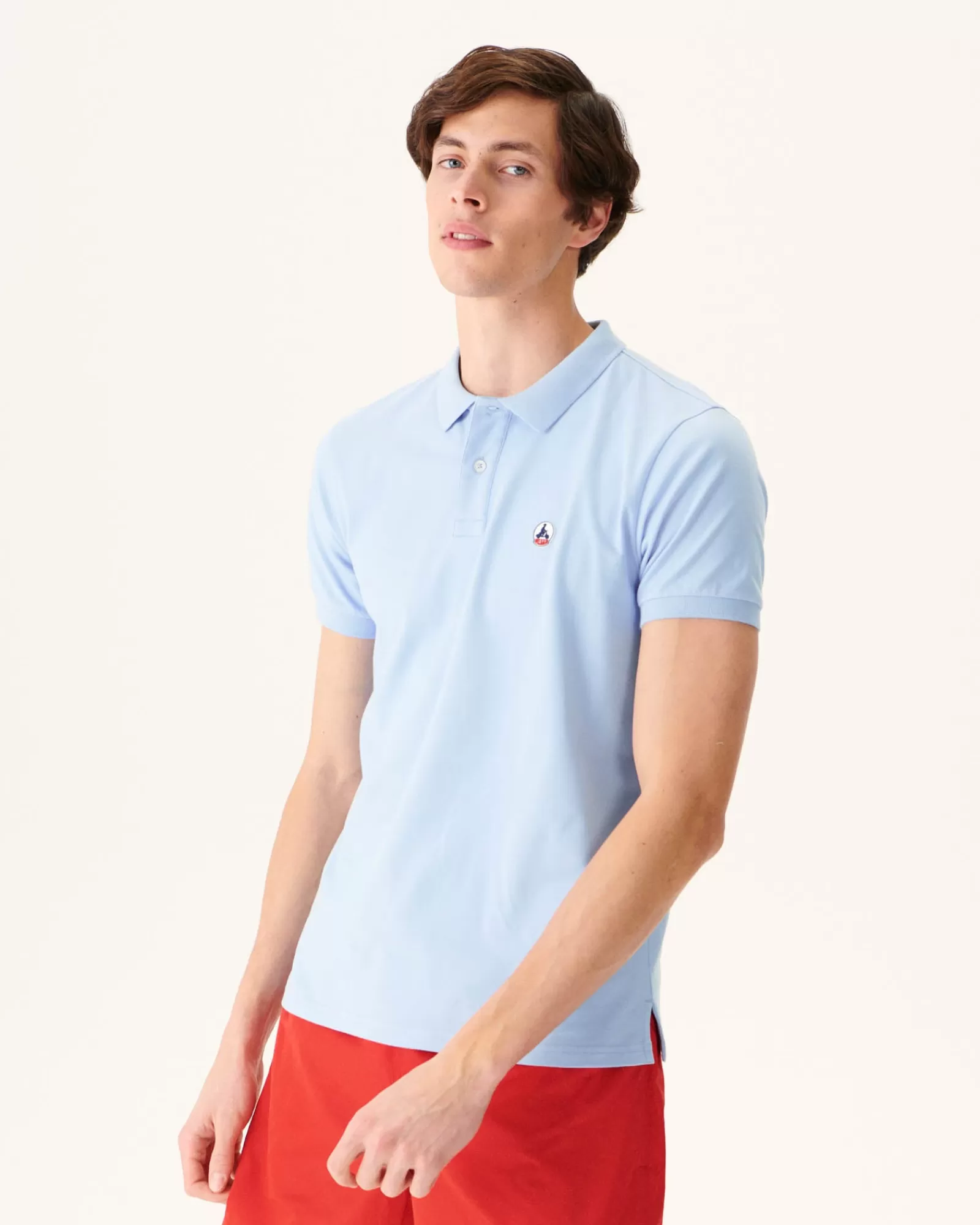 Fashion JOTT Polo Homme En Coton Biologique Bleu Clair Marbella 180 Soft Blue