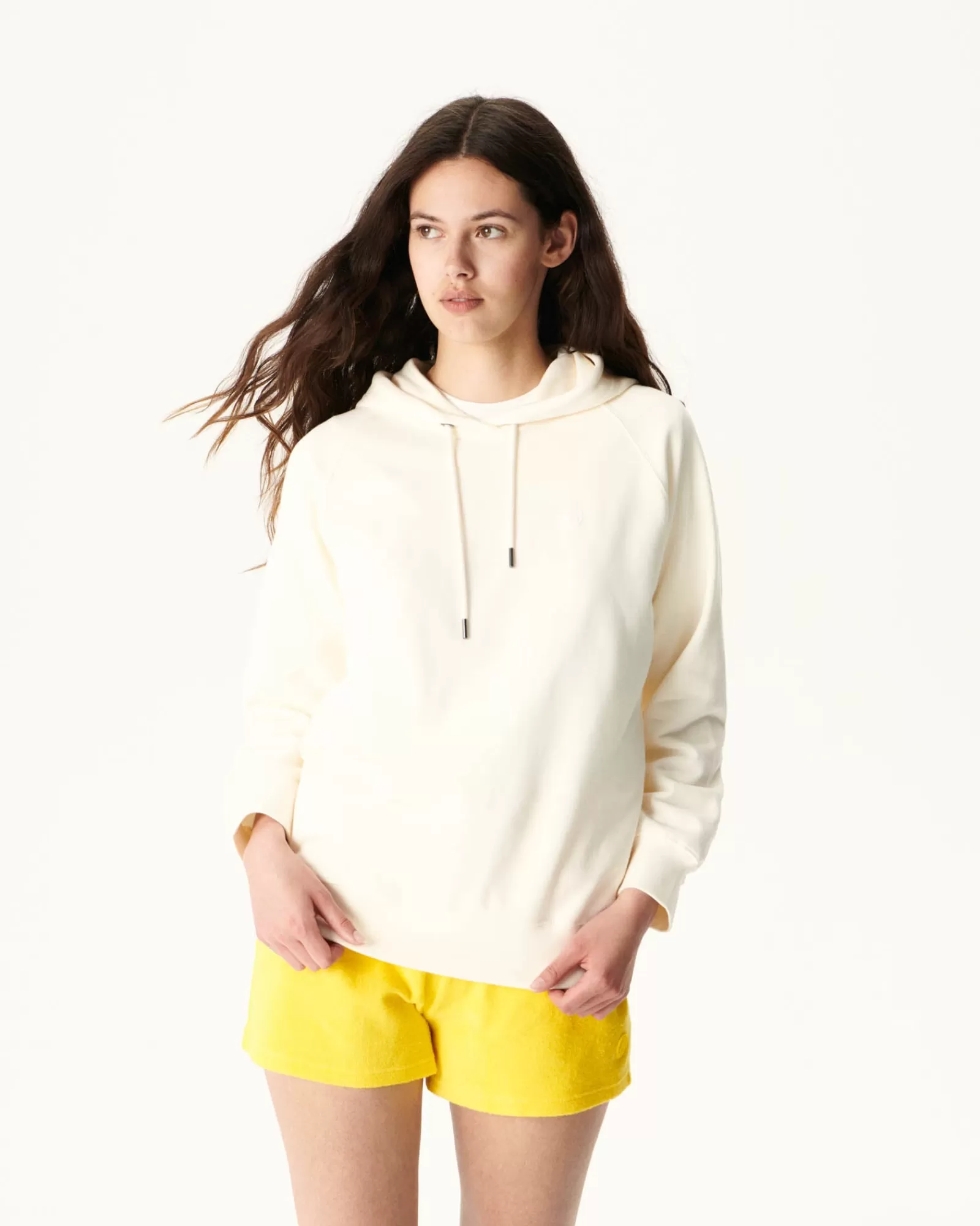 Sale JOTT Sweat Molleton A Capuche Femme En Coton Biologique Ecru Monteria 895 Off-White