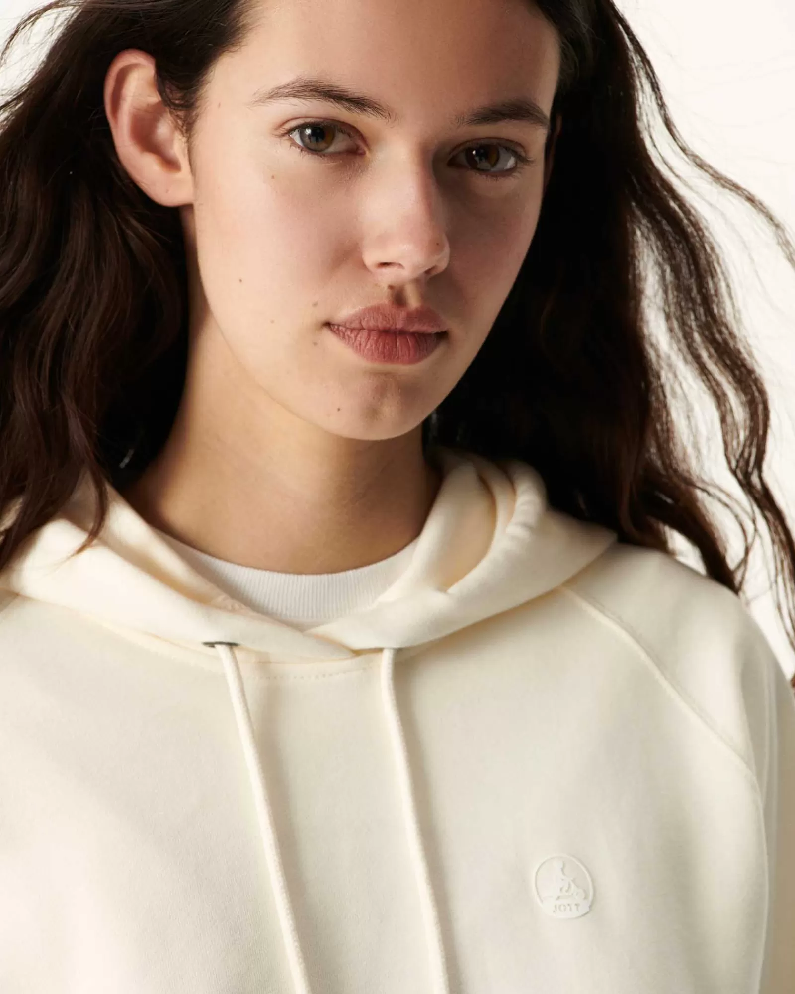 Sale JOTT Sweat Molleton A Capuche Femme En Coton Biologique Ecru Monteria 895 Off-White