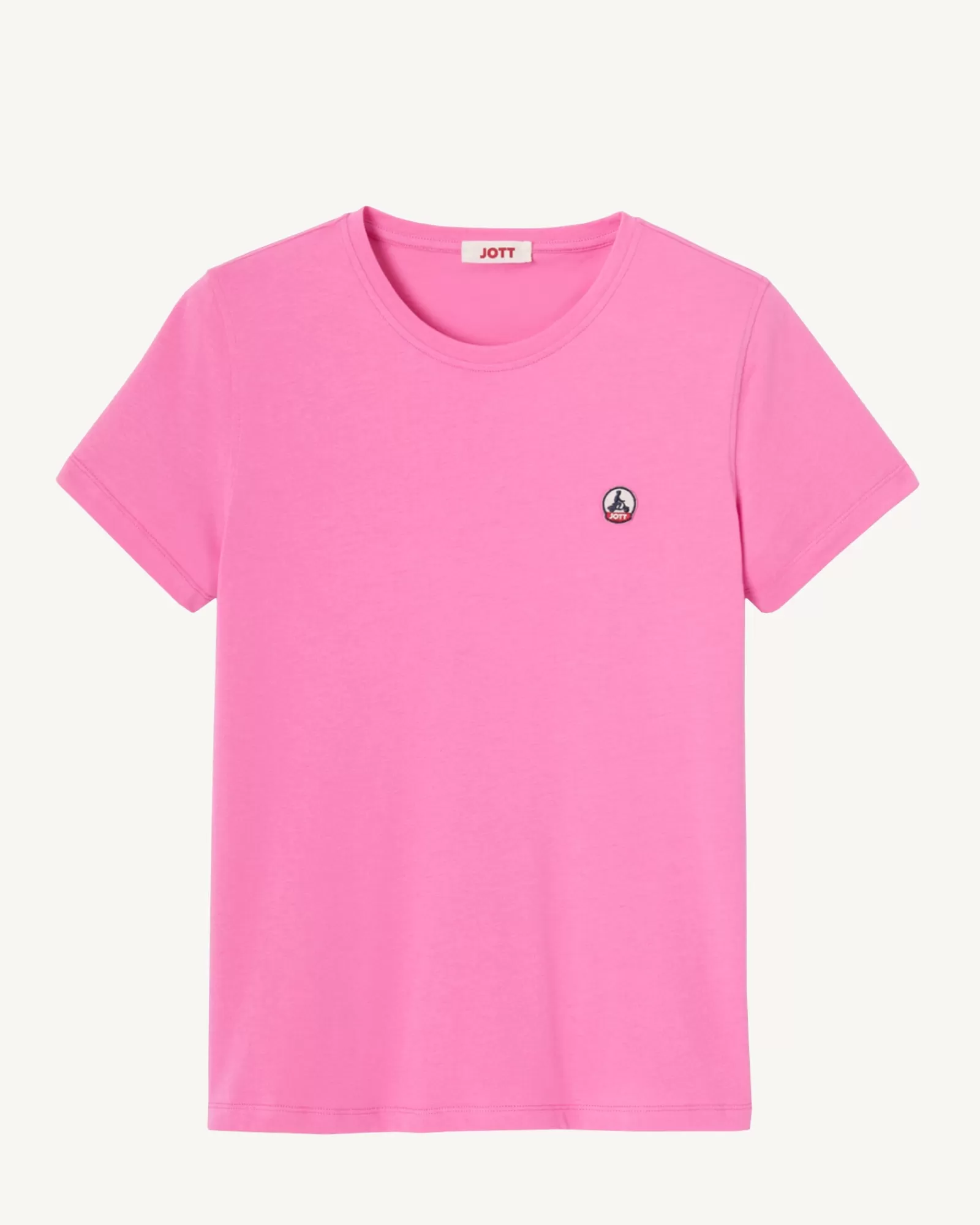Outlet JOTT T-Shirt A Col Rond Femme En Coton Biologique Rose Intense Rosas 457 Wild Rose