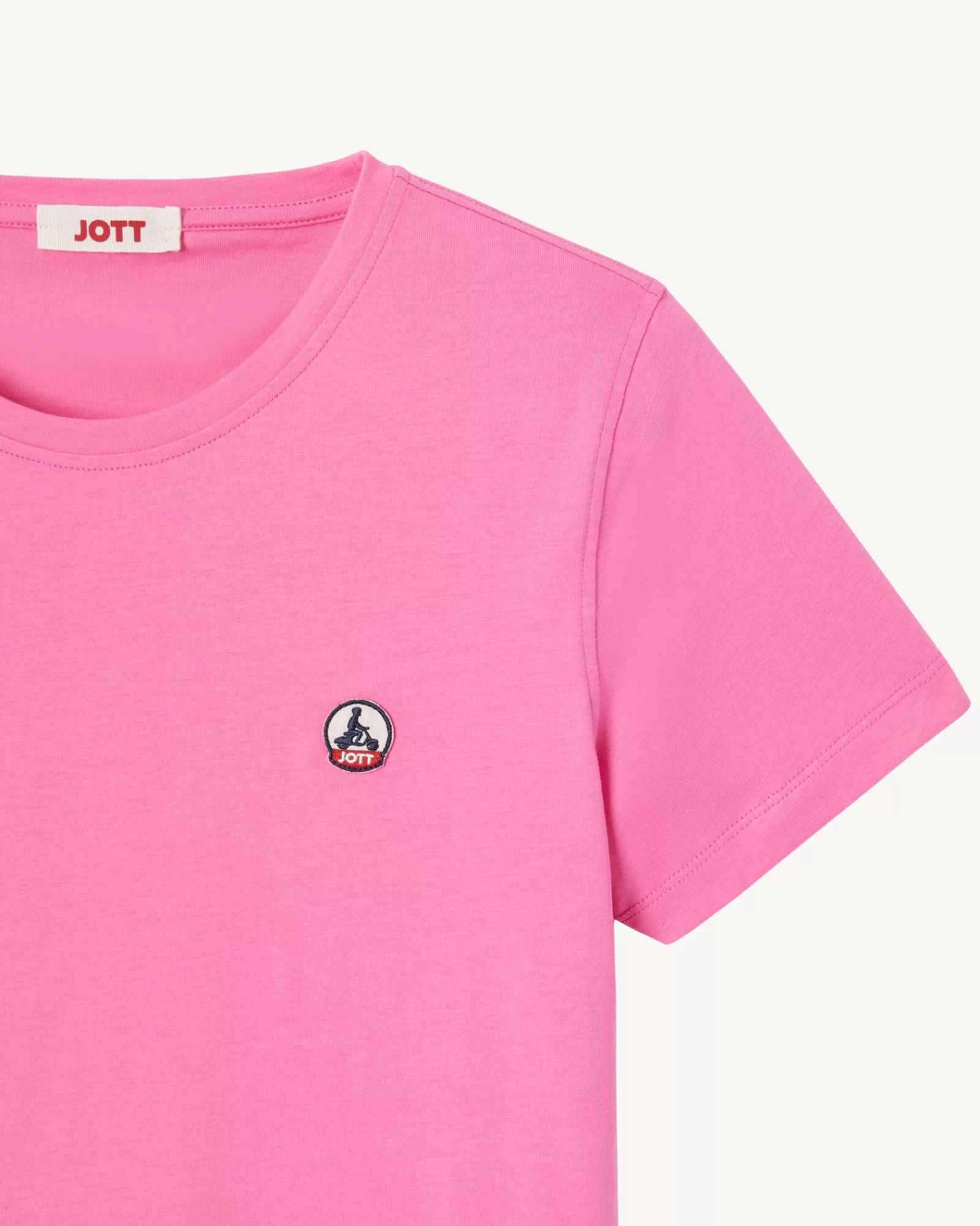 Outlet JOTT T-Shirt A Col Rond Femme En Coton Biologique Rose Intense Rosas 457 Wild Rose