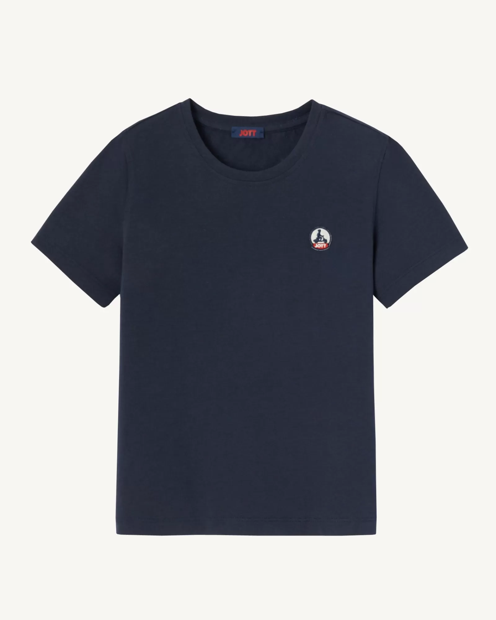 Sale JOTT T-Shirt Enfant En Coton Biologique Col Rond Marine Rio 104 Navy