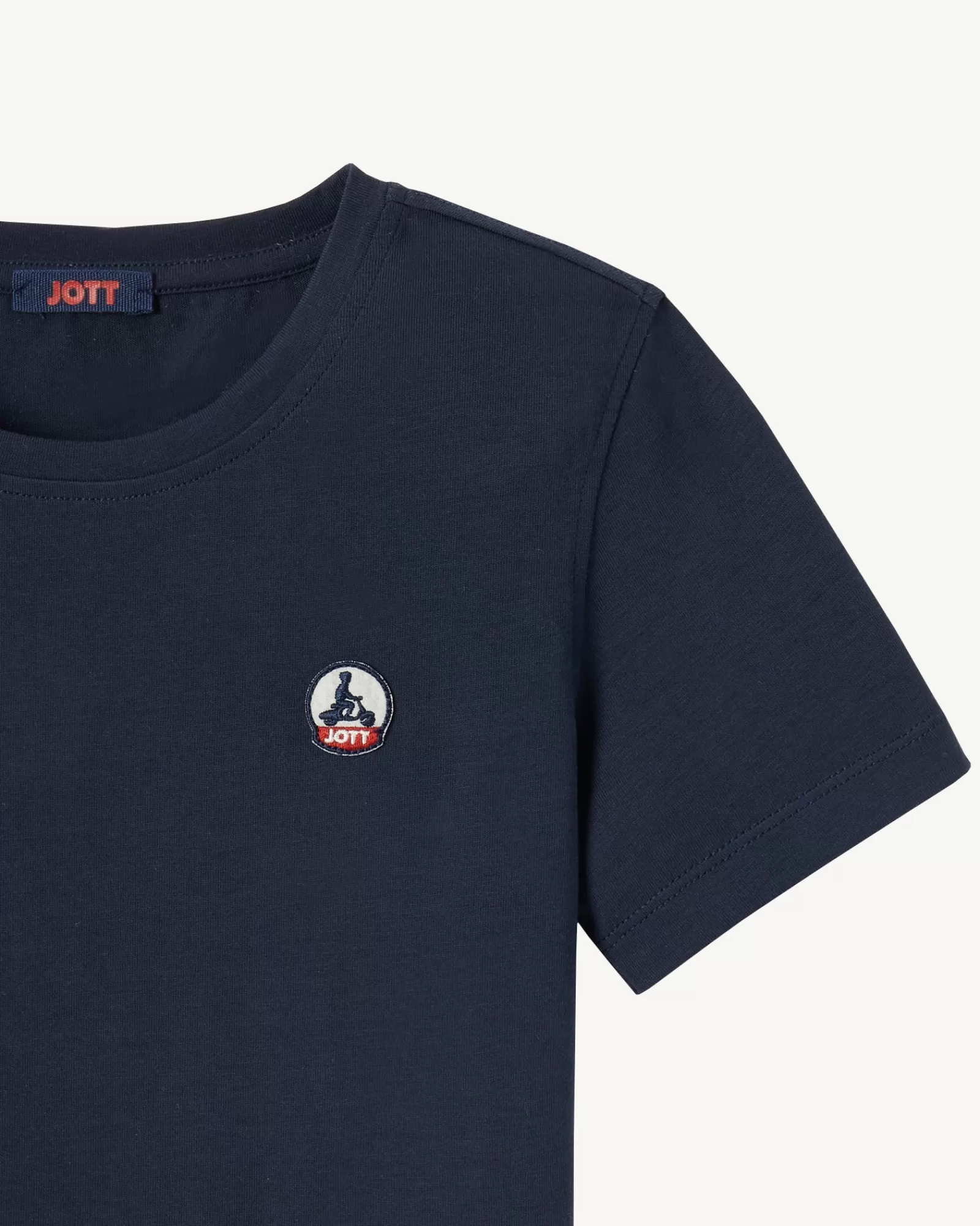 Sale JOTT T-Shirt Enfant En Coton Biologique Col Rond Marine Rio 104 Navy