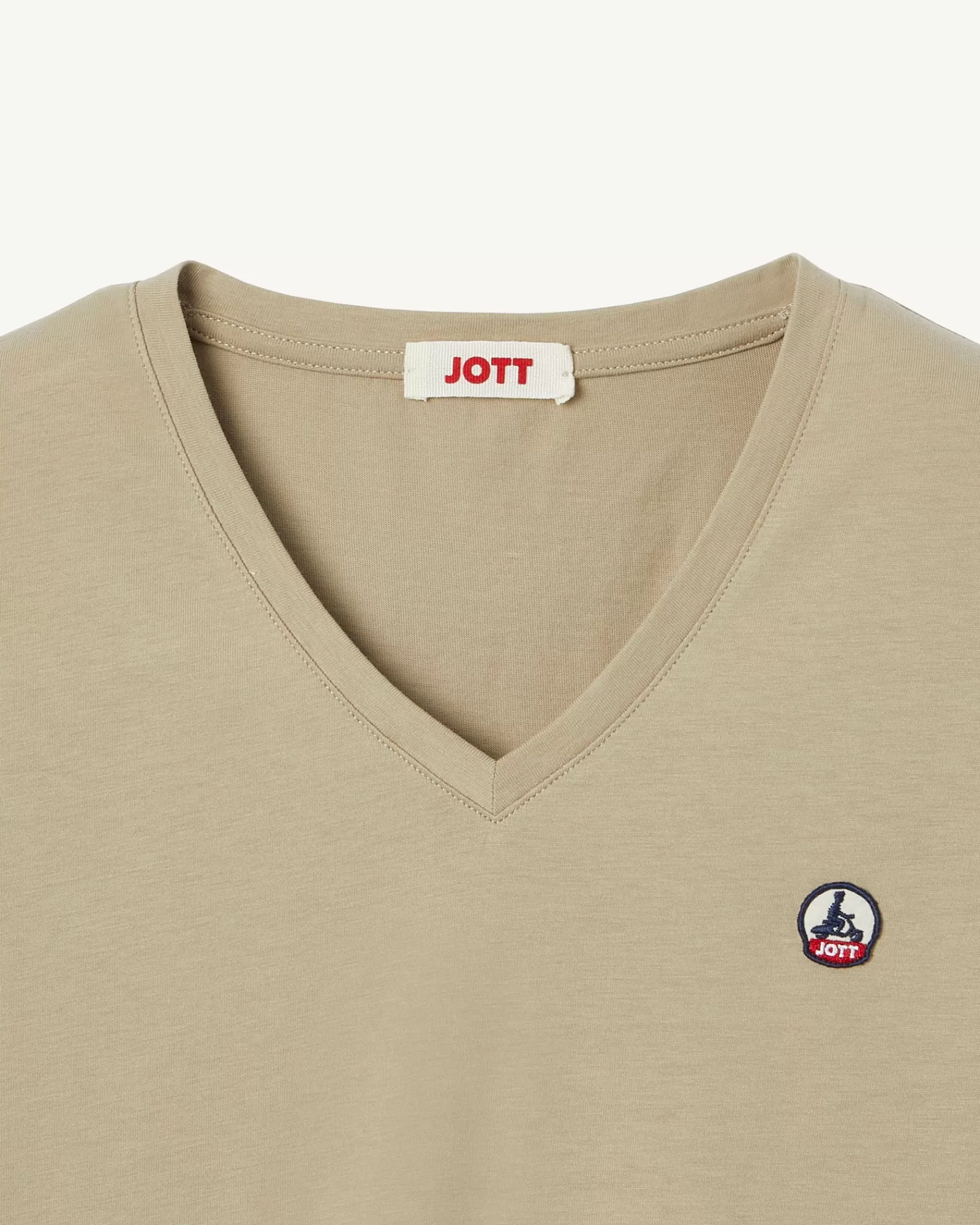 Best JOTT T-Shirt Uni Col V Femme En Coton Biologique Beige Cancun 804 Beige