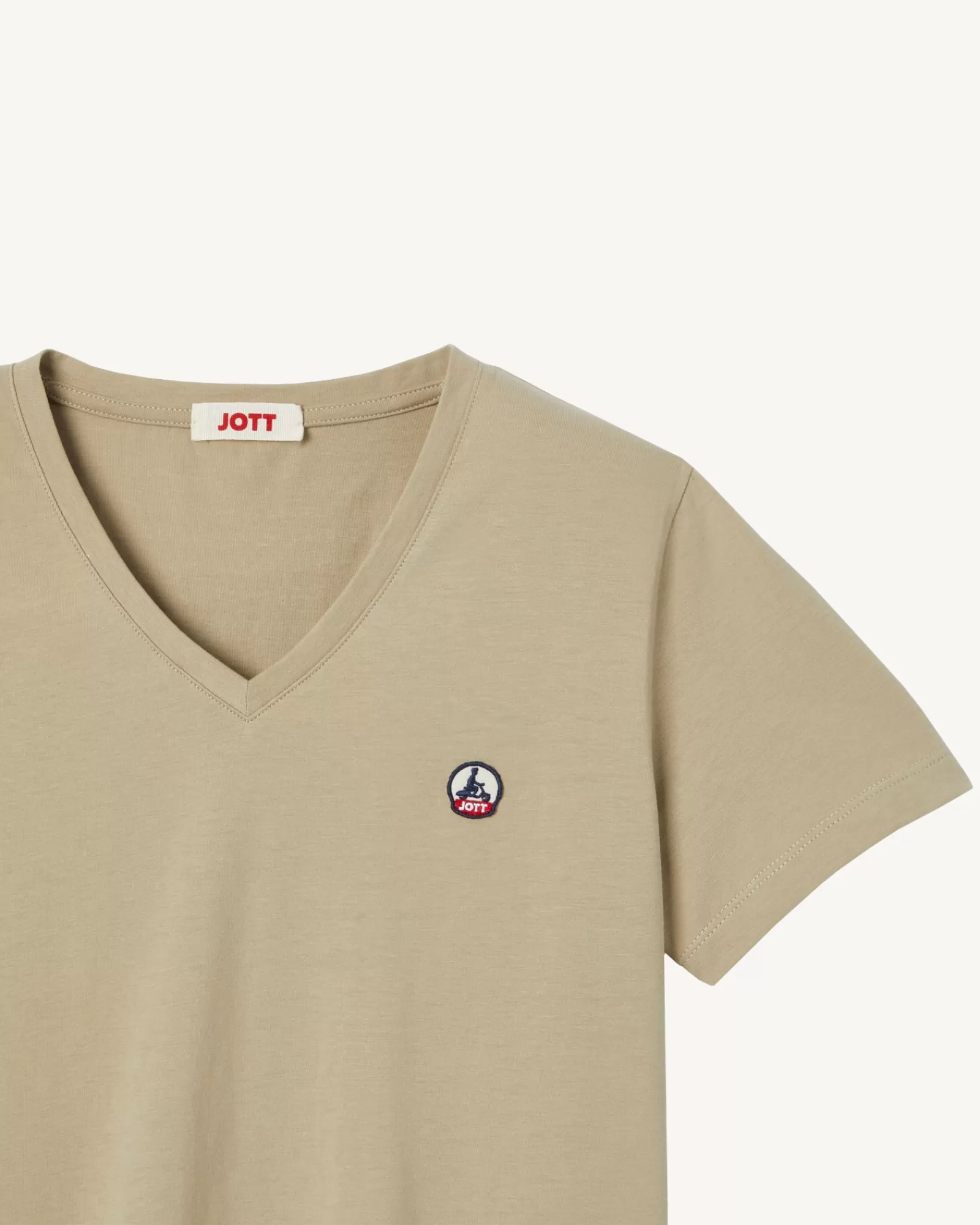 Best JOTT T-Shirt Uni Col V Femme En Coton Biologique Beige Cancun 804 Beige