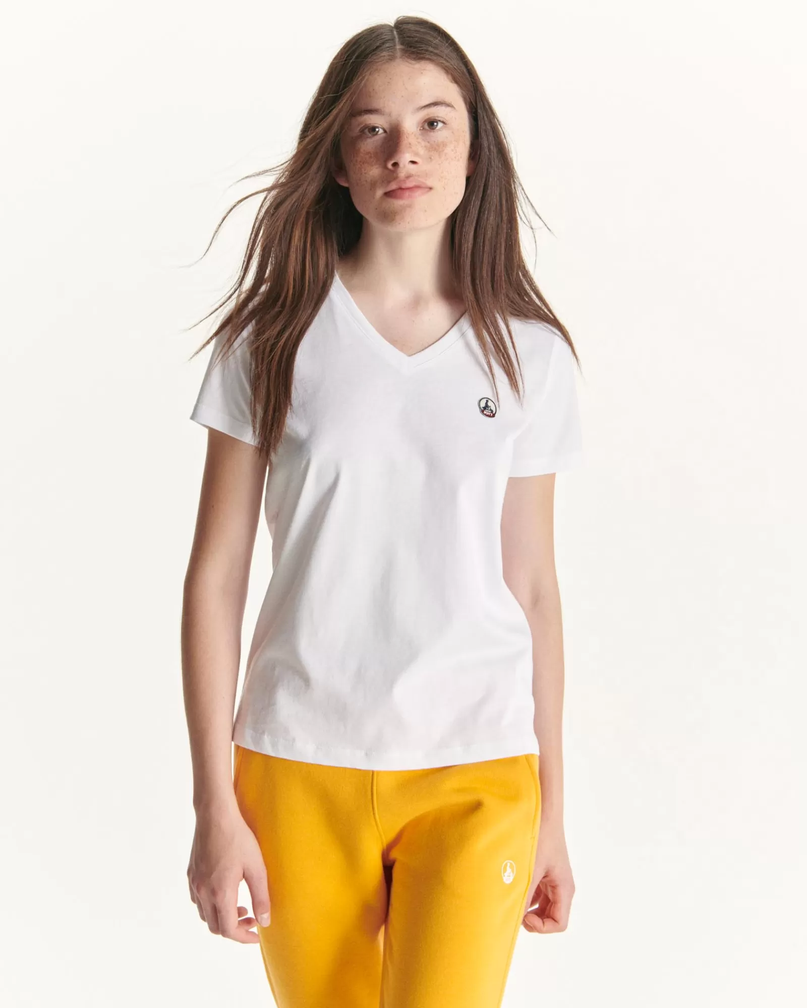 Best JOTT T-Shirt Uni Col V Femme En Coton Biologique Blanc Cancun 901 Blanc