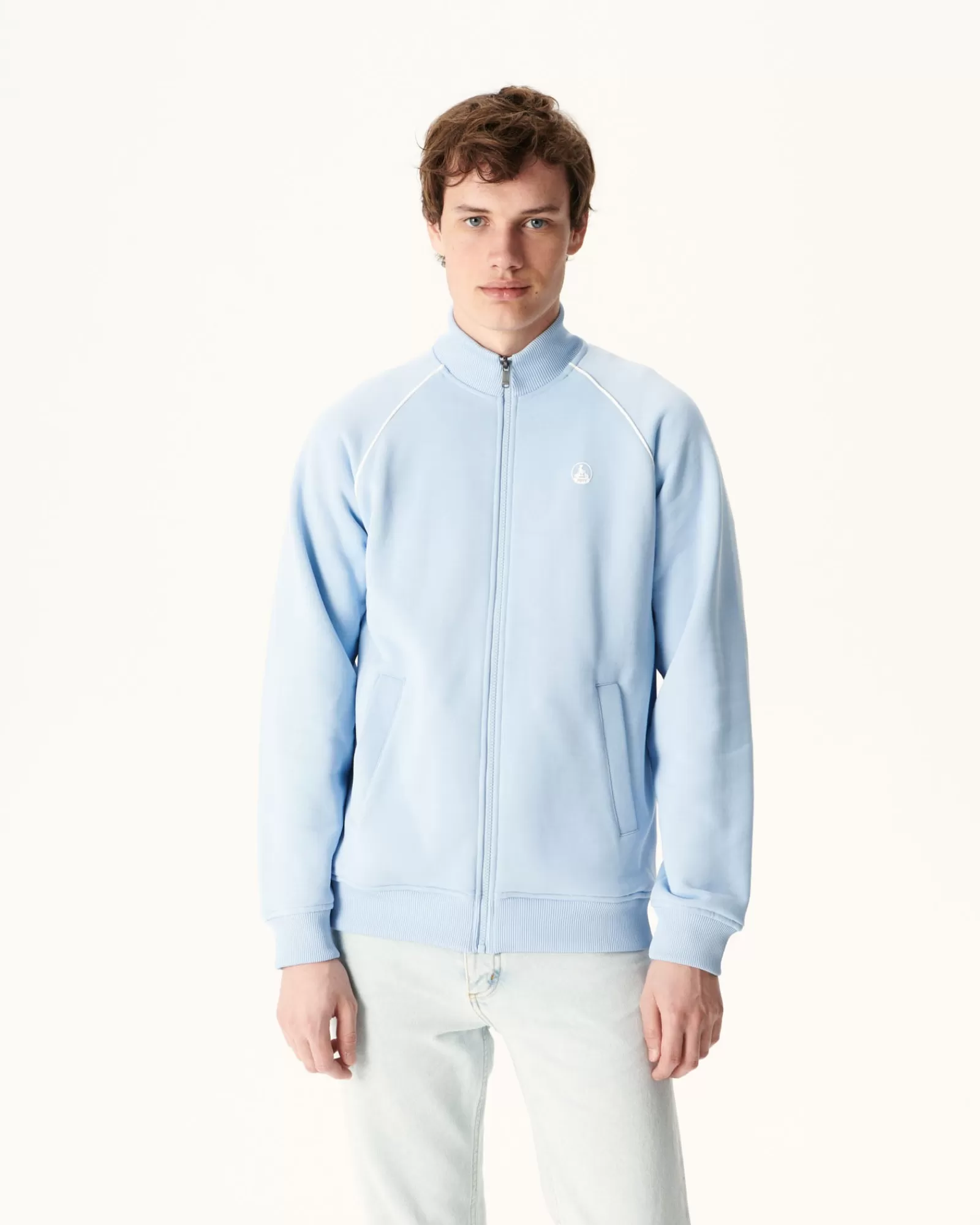 Best JOTT Veste Zipee Homme En Coton Biologique Bleu Clair Craig 180 Soft Blue