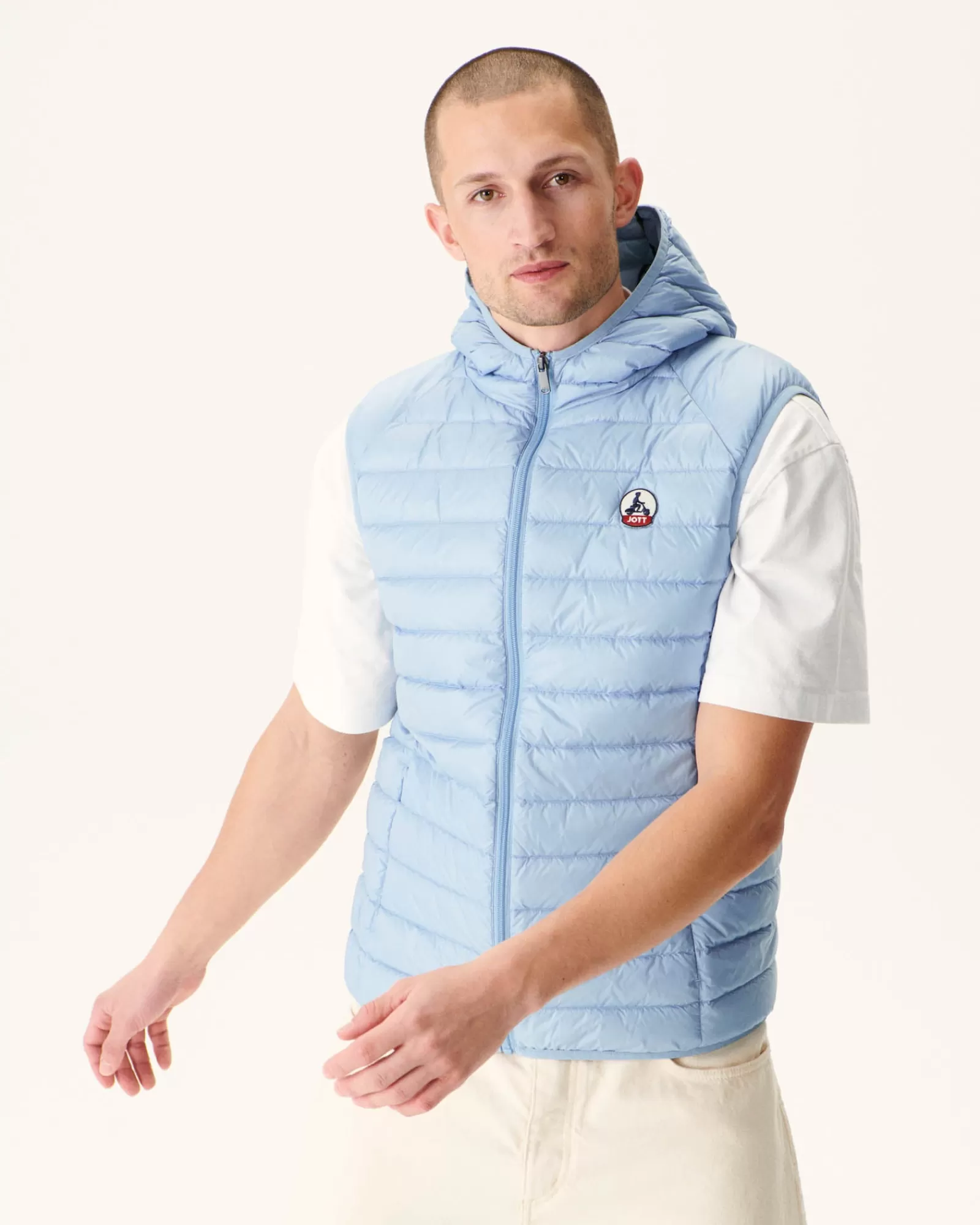 Cheap JOTT Doudoune Sans Manches A Capuche Bleu Clair Pat 180 Soft Blue