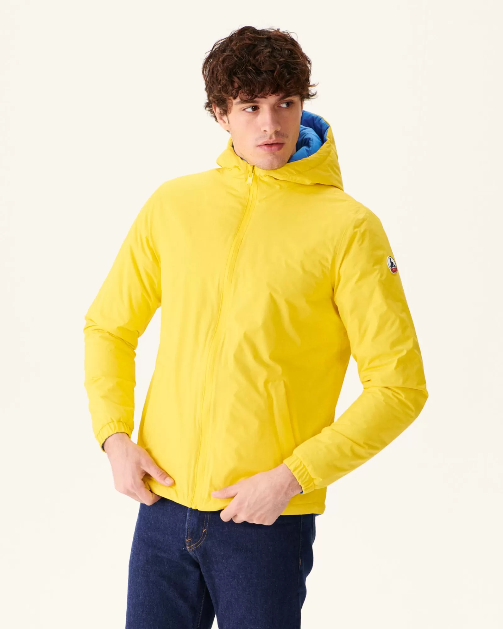 New JOTT Doudoune Ultralight Reversible A Capuche Citron/Azur Vigo 6310 Lemon/Azure