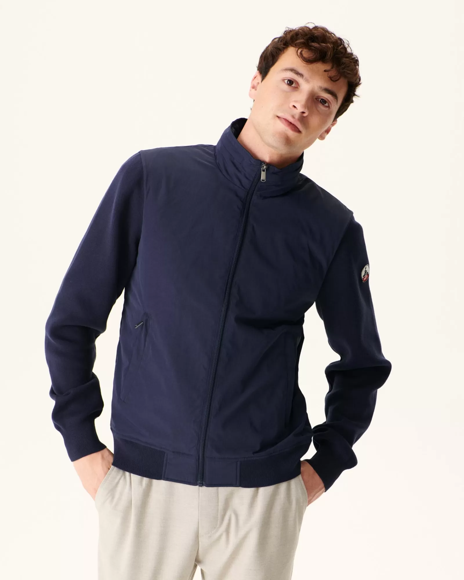 Fashion JOTT Veste A Capuche Bi-Matiere Marine Bardenas 104 Navy